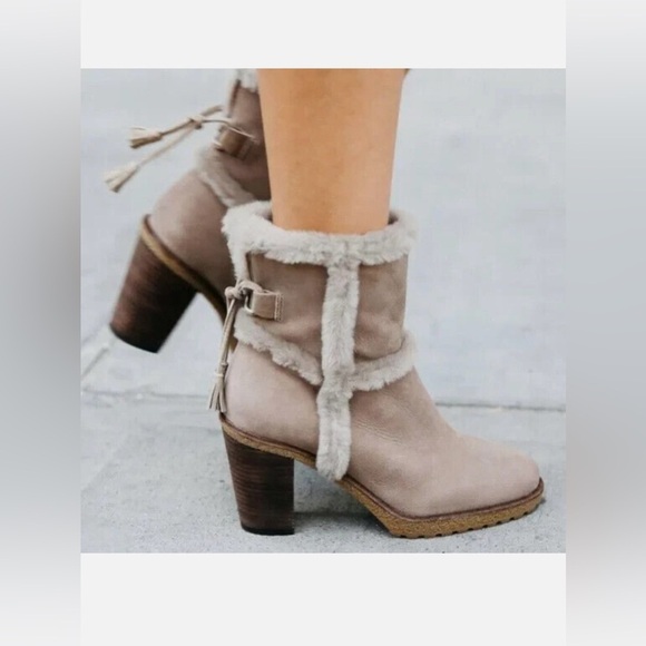 FRYE Jen Shearling Short Boot - taupe size 8 - Picture 3 of 16